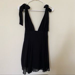 Forever 21 black plunging neckline dress with adjustable tie straps